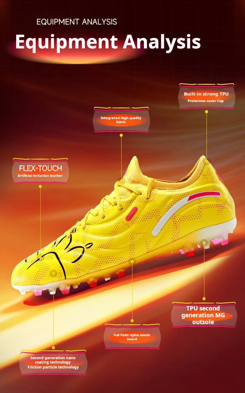 Kelme High-End Football Shoes Short Nail Anti-Slip Football Boots Artificial Grass Cushioning Training MG Football Shoes