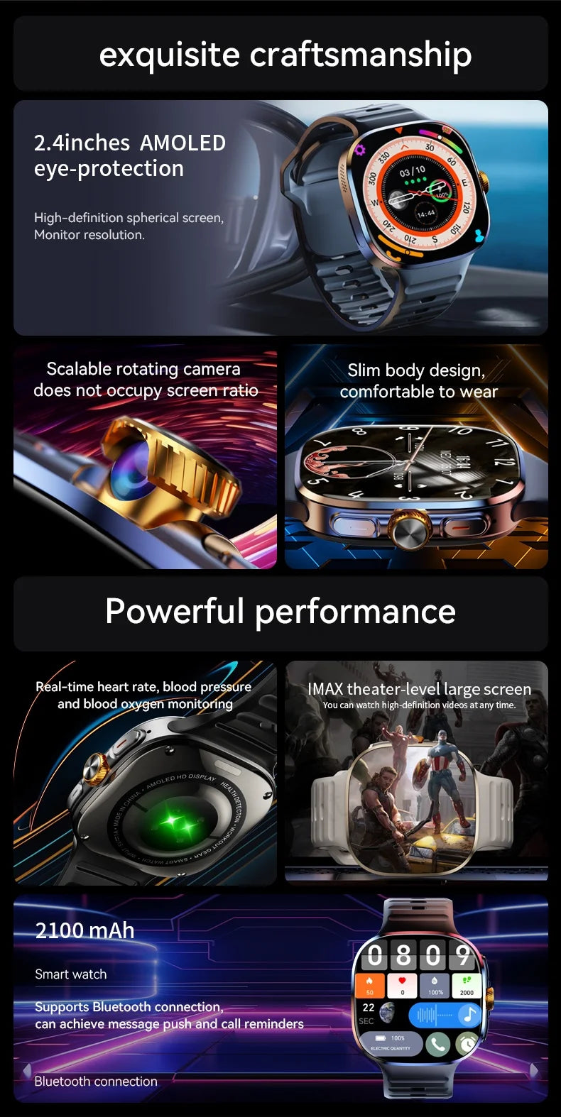 Original M99 Smartwatch 2.4 inch Amoled Screen insert 4G/5G Sim Card GPS WIFI 190° Rotating Camera Game Android 10.0 Smart Watch