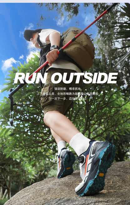 Men's Stylish Outdoor Hiking Shoes Hard-wearing Trekking Sneakers with Plush Warm Lining for Winter Male Footwear