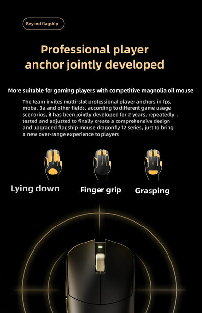 VGN Dragonfly F2 ProMax/Ultra Esports Gaming Mouse 42000DPI 0.125ms For CS:GO Latency Wired/Wireless Dual 8K 3-Mode PAW3395/3950