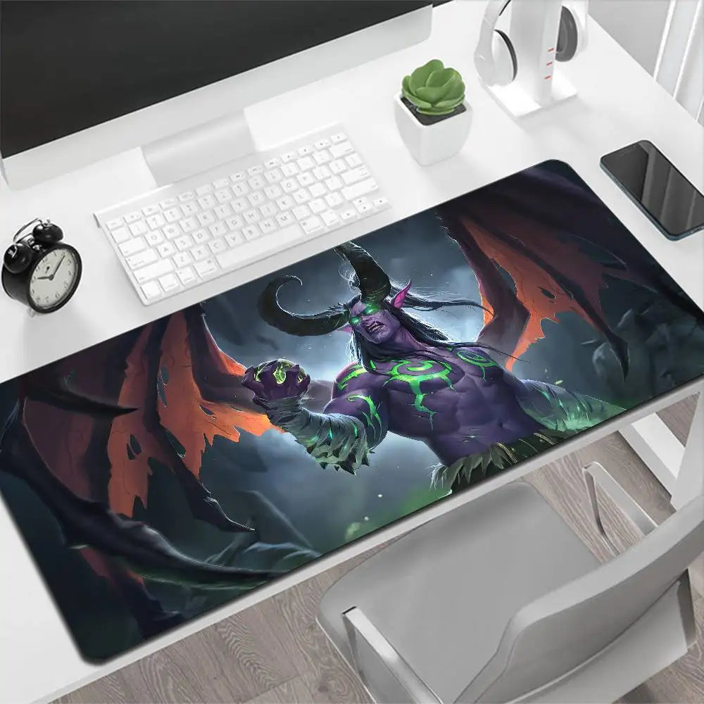 World of Warcraft Illidan stor musmatta, gamingmusmatta, PC-gamer, datormusmatta, stor musmatta XXL, matta, tangentbordsunderlägg