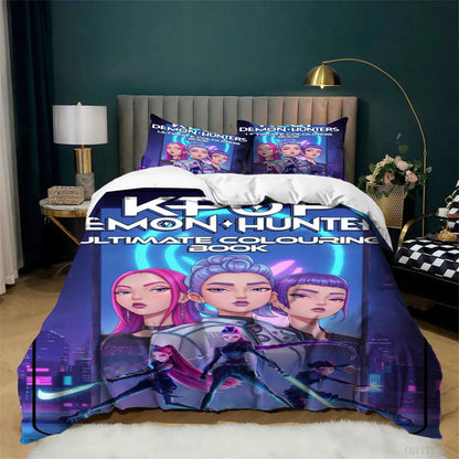 KPop Bedding påslakanset, 3 delar, lätt och mjukt påslakan i mikrofiber med dragkedja