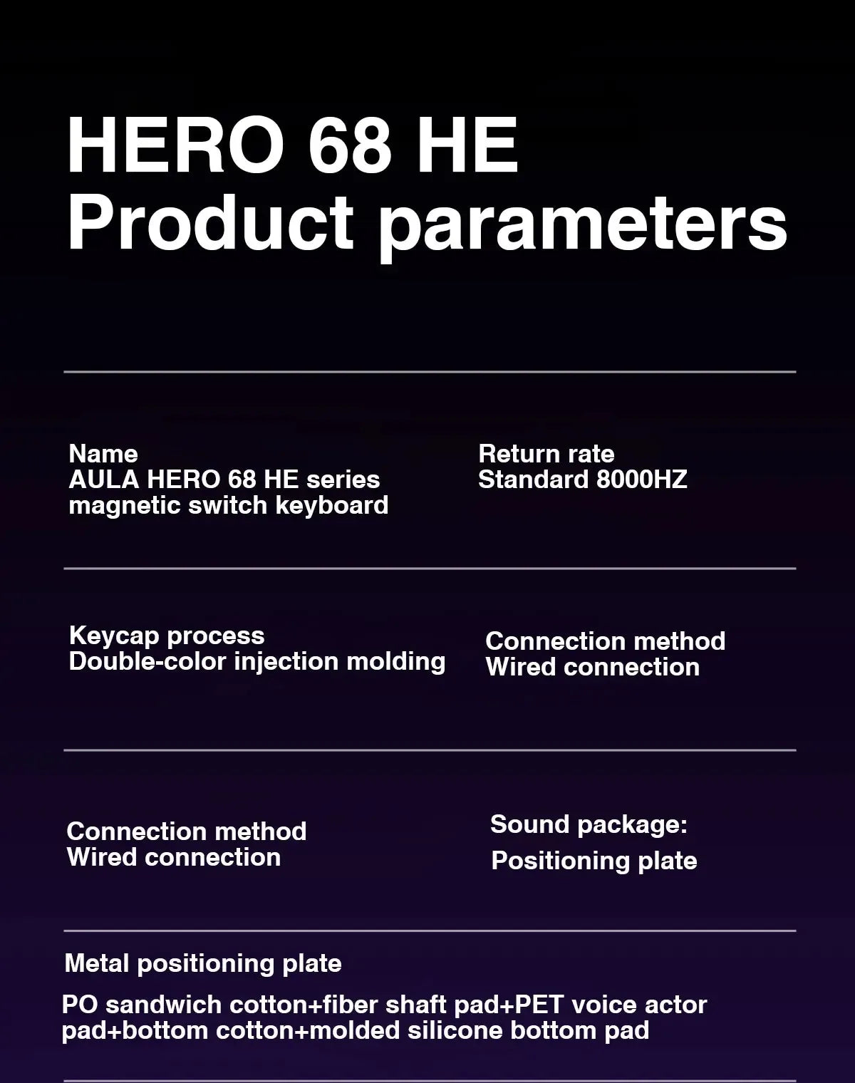 AULA HERO 68HE Magnetic Switch Keyboard RGB Gaming Mechanical Keyboard, 8K Rapid Trigger Wired Gaming Keyboard with Hot-Swappable Magnetic Switches, PBT Keycaps, 68-Key Esports Keyboard