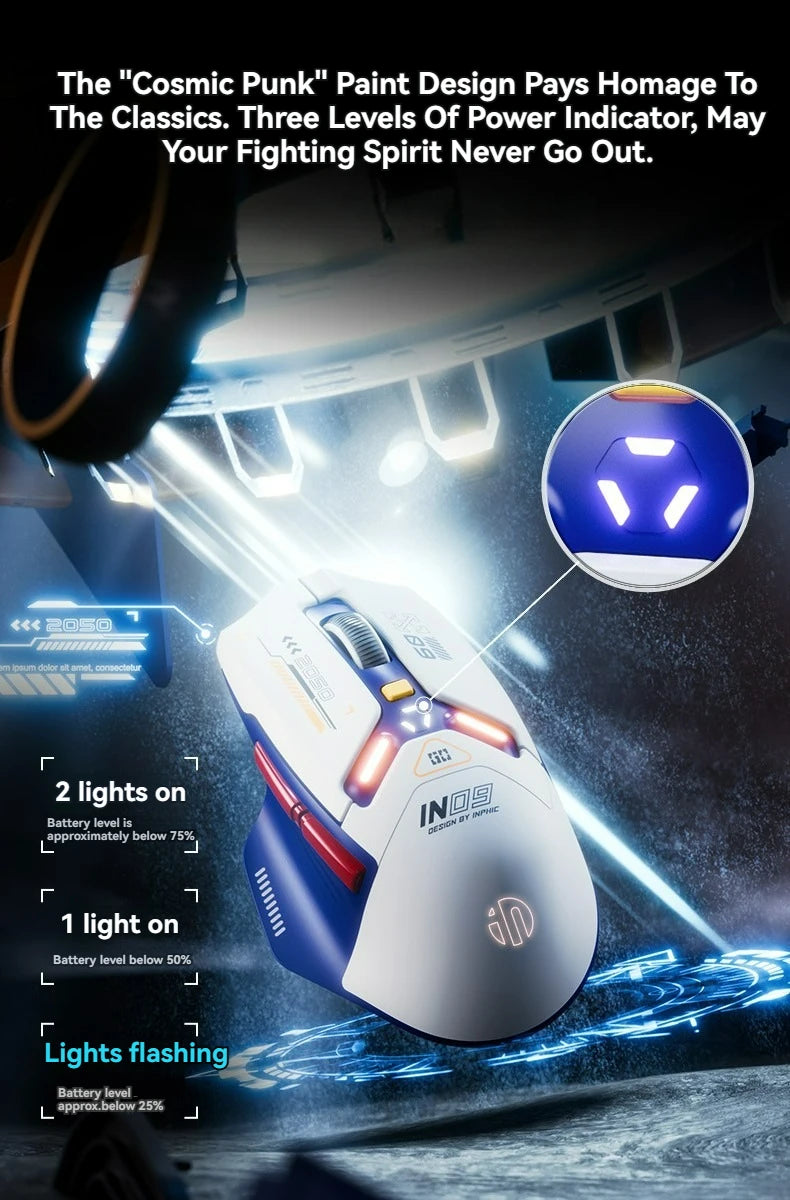 Tri-Mode Connection 10000DPI 2.4G Wireless Bluetooth Gaming Mouse PMW3325 RGB Light For PC Gaming Laptop and MAC