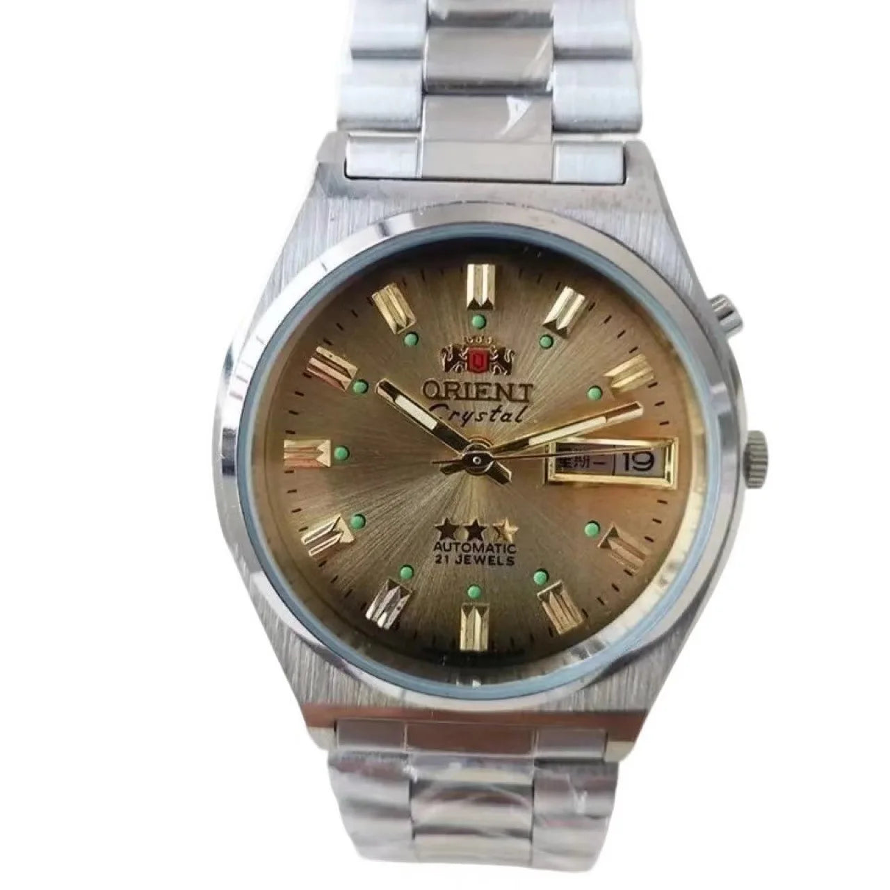 Unisex  Orient Mechanical Watch Steel Strap Folding Clasp Full Function World Time Watch Series 35MM