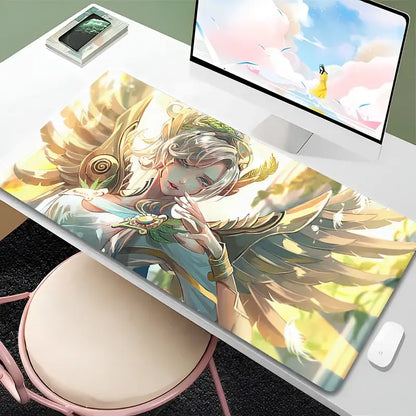 Overwatch Mercy Mouse Pad PC Gamer Cabinet Kawaii Mousepad XXL Sexy Anime Girl Keyboard Rug Laptop Gaming Accessories Desk Mat