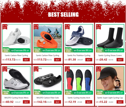 Santic Cycling Shoes Multi-purpose Running SPD Indoor Leisure Shoes Rubber Sole Hook Loop Design 3D Mesh Fabric Sneakers Unisex