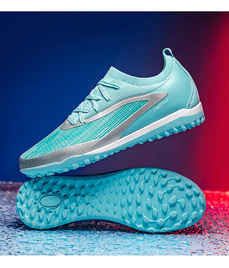 Neue Herren-Fußballschuhe für draußen, atmungsaktive Fußballschuhe für Erwachsene mit rutschfester Sohle, lange Stollen, Sportschuhe für Training, Jungen und Spiel, komfortabel