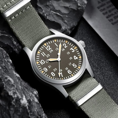 MILITREK 2026 New Military Retro Men's VH31 Quartz Watch 37mm Sapphire Stainless Steel 100m Waterproof C3 Luminous Watch for Men