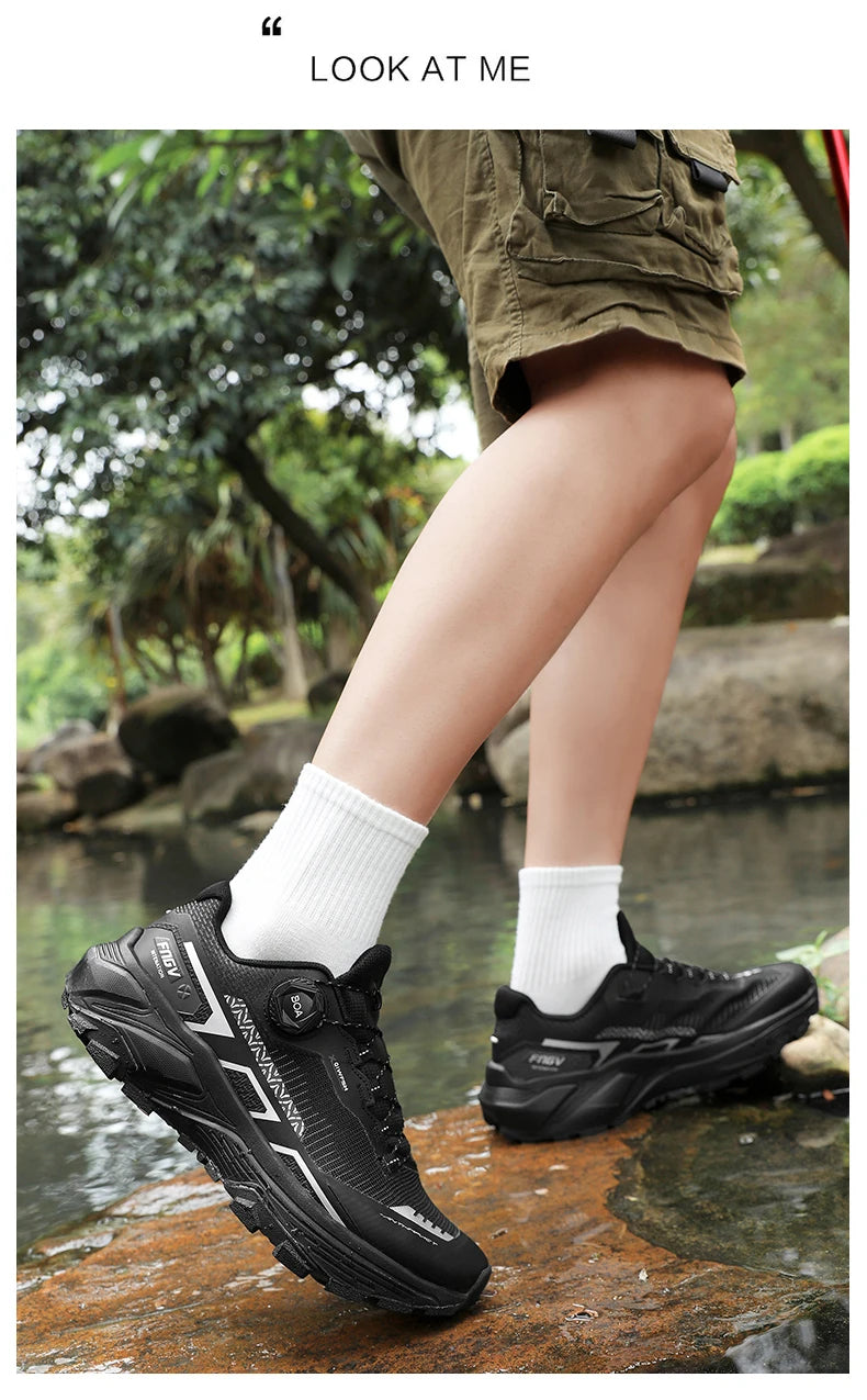 Men's Stylish Outdoor Hiking Shoes Hard-wearing Trekking Sneakers with Plush Warm Lining for Winter Male Footwear