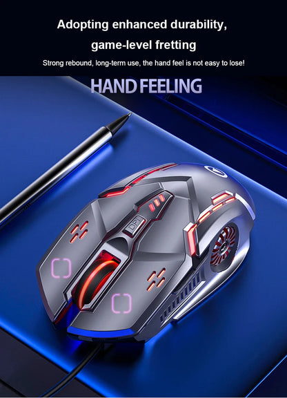 G5 Wired Gaming Mouse Colorful Backlight 6 Button Silent Mouse 4-Speed 3200 DPI RGB Gaming Mouse For Computer Laptop Mice