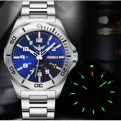 YELANG V1019 Men's Luminous Watch 44mm Mechanical Sapphire Miyota 8205 Automatic Movement 100m Waterproof Diver's Watch for Men