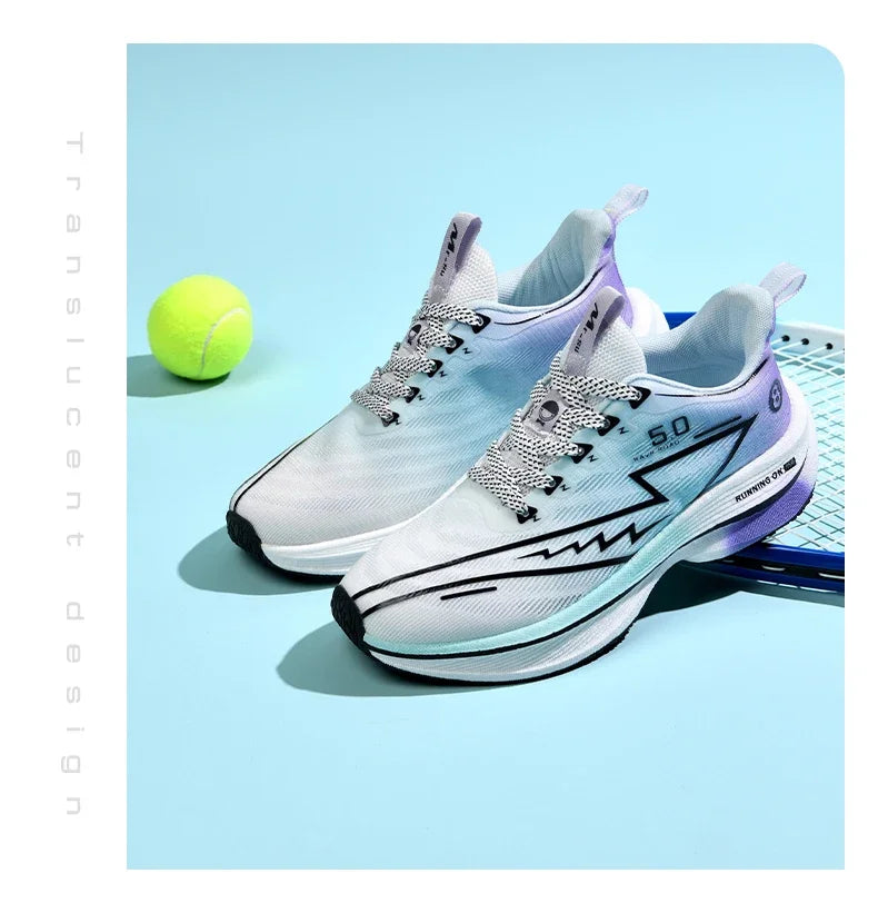 Men Sport Shoes Professional Cushioned Carbon Plate Running Shoes Breathable Lace-up Casual Sneakers Marathon Athletic Footwear
