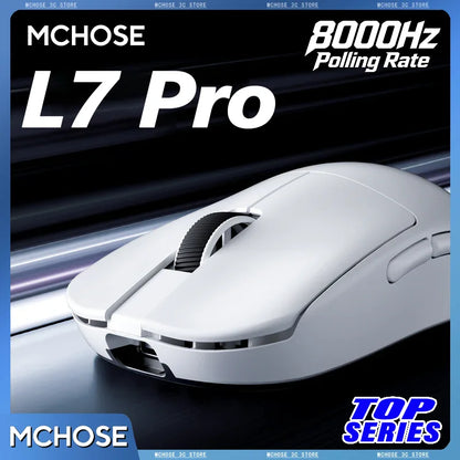 Official MCHOSE L7 Pro Wireless Gaming Mouse PAW3395 E-Sport Sensor Optical Switch TOPSPEED 8K Polling Rate 39g 250mAh Mouse