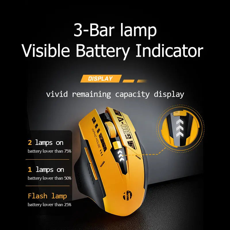 High Quality Inphic A9 200-2400dpi Bluetooth 5.0 Mouse Silent Charging Mechanical Feel Wireless Mouse for Tablet gaming mouse
