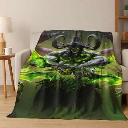 WOW World of Warcraft Arthas Demon Illidan Sylvanas flanelasta odeja, udobna in mehka odeja za dom, spalnico, posteljo, kavč, darilo