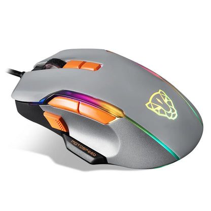 MOTOSPEED V90 Wired Gaming Mouse RGB, 5000 DPI Programmable Gaming Mouse with 9 Buttons, PMW3325 Optical Sensor, USB Wired Gaming Mouse for PC & Laptop