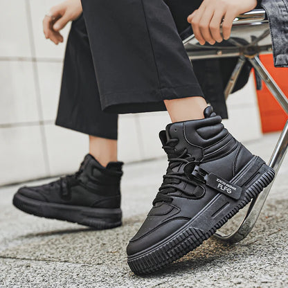 Moderna, avslappnade sneakers, höga skateboardskor, studentkängor för män och kvinnor, trendiga, slitstarka, tvåfärgade, för par
