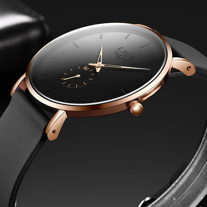 montre pour homme LIGE – Style sportif et tendance, marque de luxe, étanche, design épuré et ultra-fin, montre à quartz pour homme