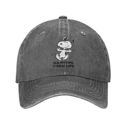 Sleeping Snoopy-baseballkepsar, avslappnad stil, tvättad look, snapback-keps, unisex, utomhus, sommar, justerbar keps