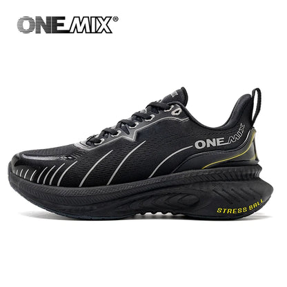 ONEMIX Νέα Παπούτσια Τρεξίματος με Αντικραδασμική Προστασία για Άνδρες, Κατάλληλα για Βαρείς Δρομείς, Δέσιμο με Κορδόνια, Αθλητικά Γυναικεία, Αντιολισθητικά Outdoor Sneakers για Άνδρες