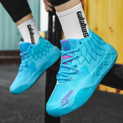 The youth actual combat basketball shoe movement outdoor comfortable cushioning wear-resisting fashion breathable high quality