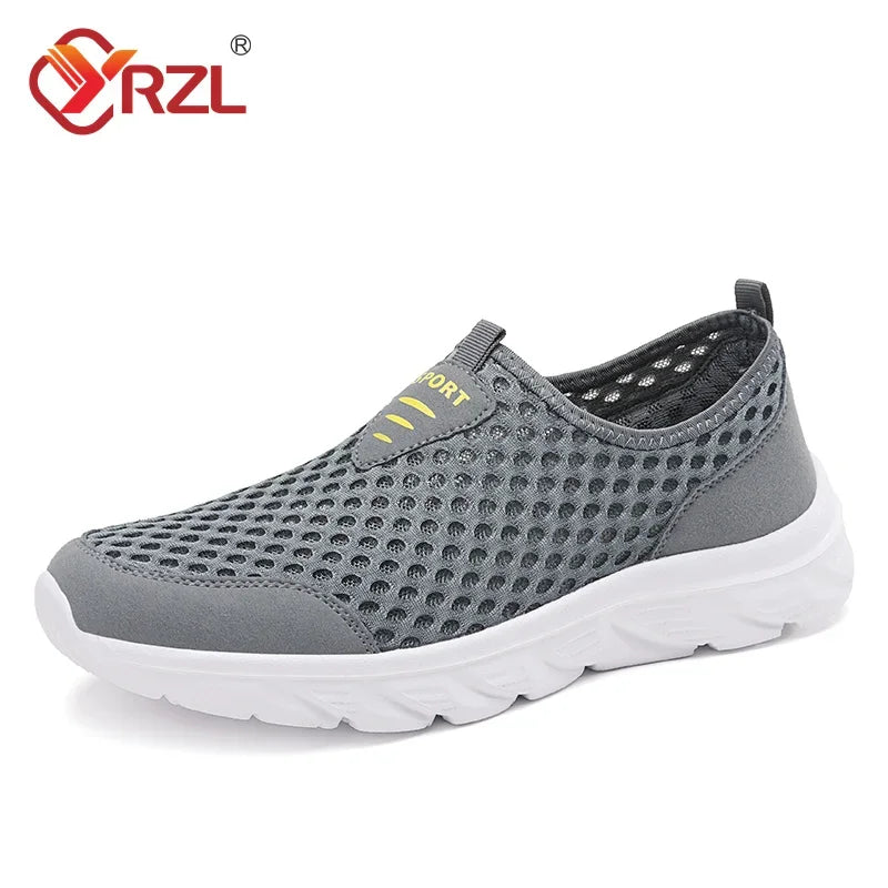 YRZL Lightweight Men's Casual Shoes, Breathable Slip-On Male Casual Sneakers, Anti-Slip Men's Flats, Outdoor Walking Shoes Size 39-46
