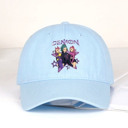 Demon Girl Group Cartoon Print Baseball Cap Men Women Y2K Streetwear  Adjustable Dad Hat Sun Hat