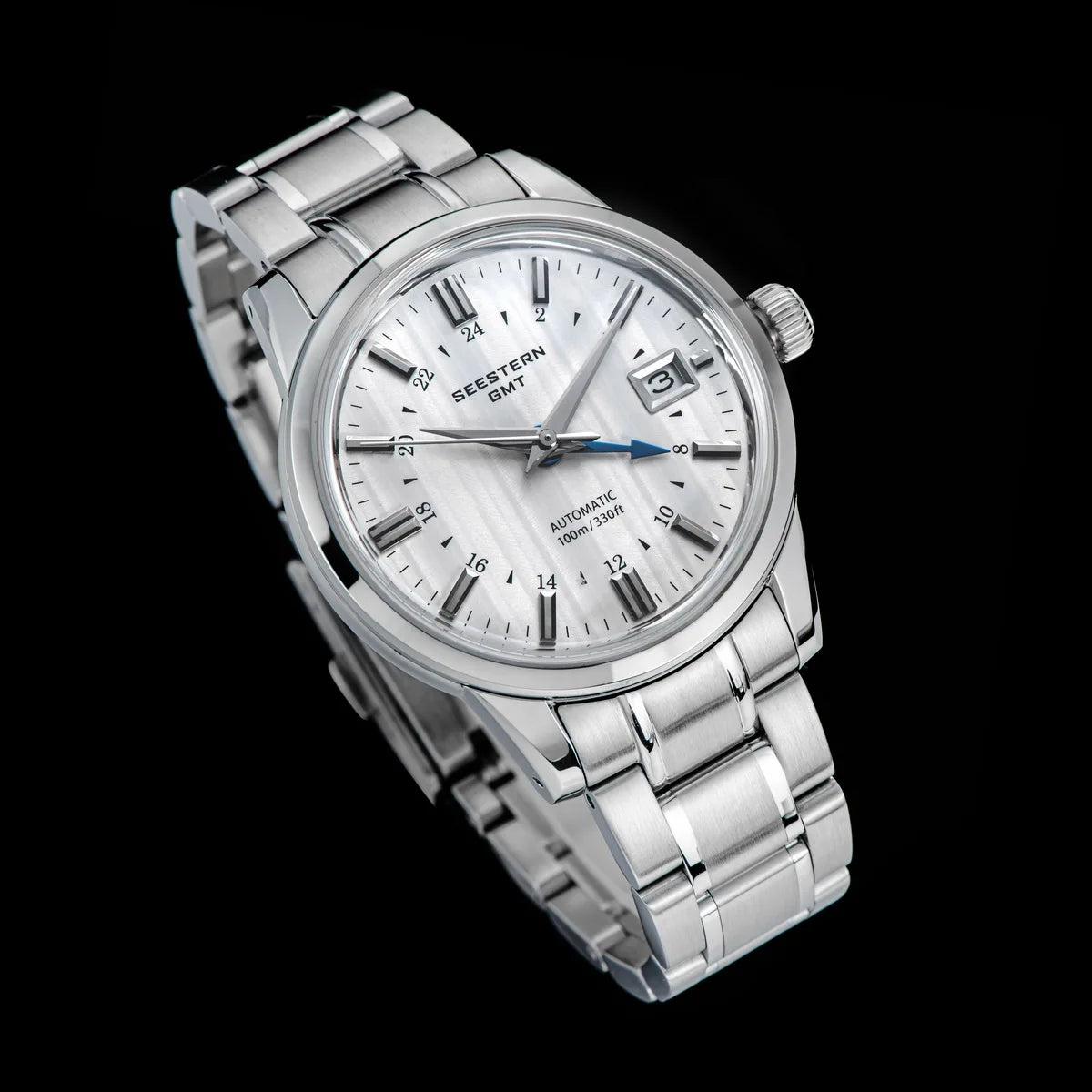 SEESTERN Men's Automatic Mechanical Wristwatch NH34 GMT Movement 10bar Waterproof Domed Sapphire Crystal Watch Limited S446 New