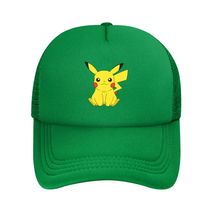 Καπέλα Trucker Pikachu Pokemoned Anime, Καπέλα Unisex, Καπέλα Trucker, Καπέλα αγώνων, Ρυθμιζόμενα καπέλα μπέιζμπολ από πολυεστέρα με πλέγμα, Καλοκαίρι