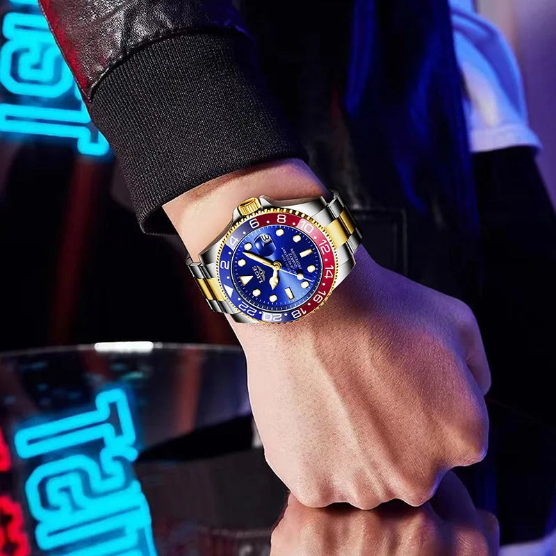 LIGE Men’s Luxury Quartz Watch  Stainless Steel, Luminous Dial, Waterproof & Business Design