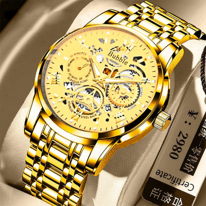 Montre pour homme UTHAI L93 – Style tendance, luxe accessible et polyvalent; mouvement à quartz, affichage luminescent, étanche, cadran ajouré avec chiffres romains.