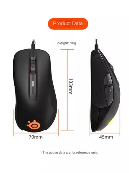 SteelSeries Rival 300S Gaming Mouse Wired RGB Gaming Mouse with TrueMove1 Optical Sensor, 7200 CPI, 6 Programmable Buttons USB Gaming Mouse