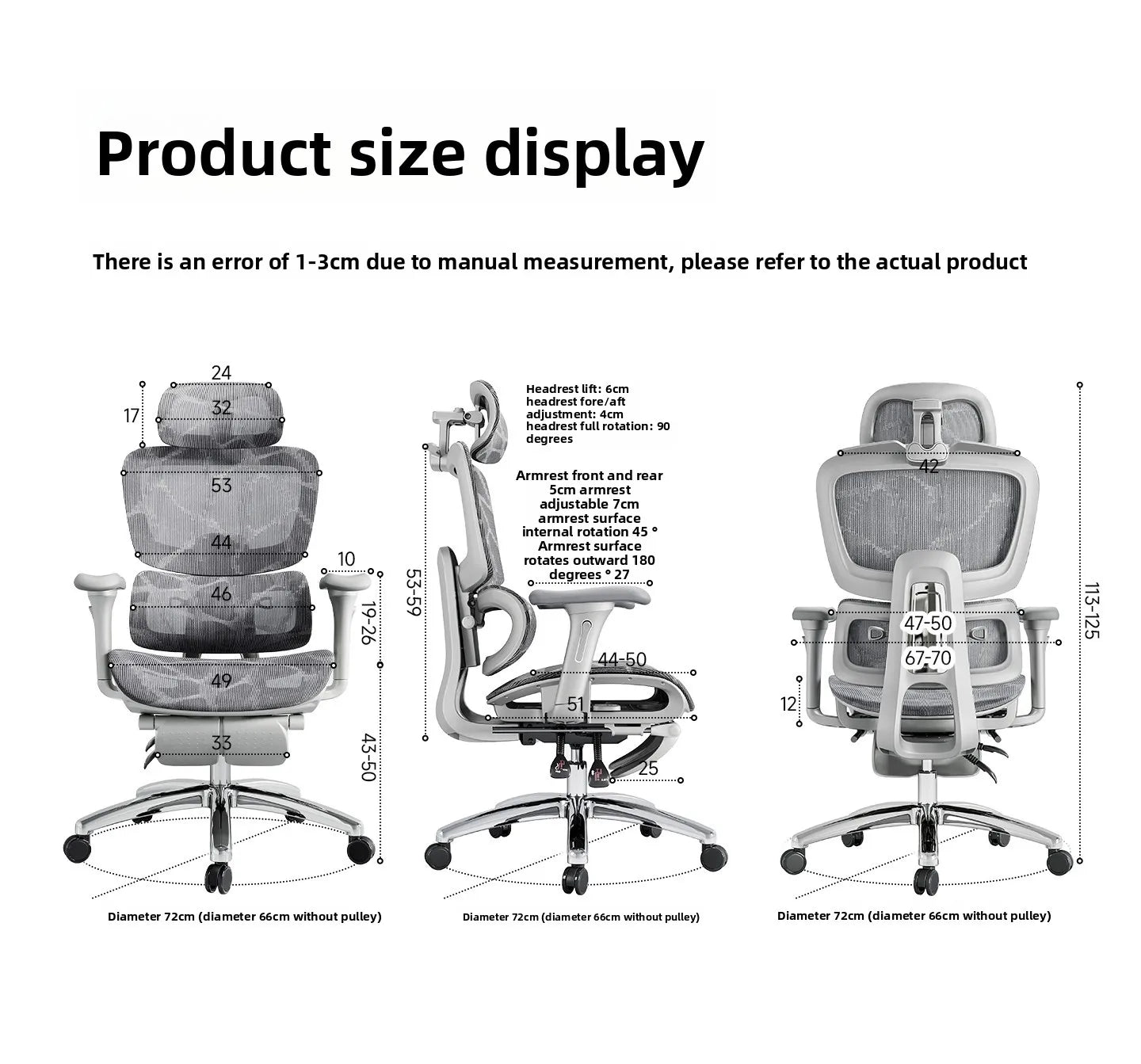 Ergonomic Office Chair Comfortable Long Sitting Home Gaming Computer Recliner Nap Chair Adjustable Height Lumbar Support Swivel