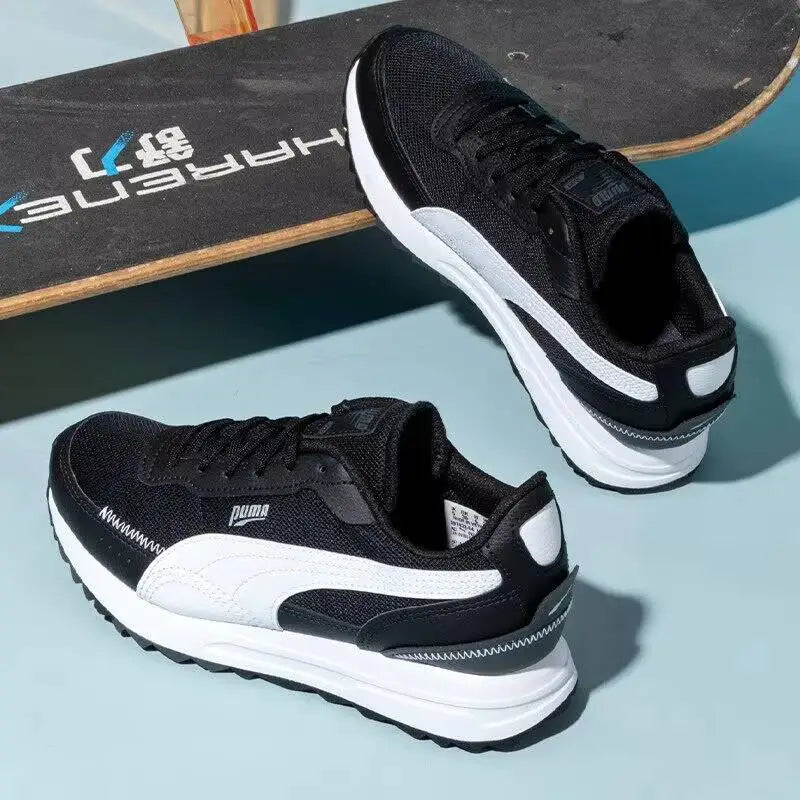 Nouvelles chaussures de course rétro Puma noir et blanc, baskets légères pour hommes et femmes, baskets de rue urbaines 397432-04, chaussures de marche décontractées