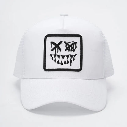 Doitbest Children XX Smiling Face Embroidery Baseball Caps Mesh Summer Outdoor Adjustable Casual Hats Boy Girl Sunscreen Hat