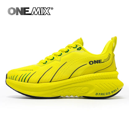 ONEMIX Νέα Παπούτσια Τρεξίματος με Αντικραδασμική Προστασία για Άνδρες, Κατάλληλα για Βαρείς Δρομείς, Δέσιμο με Κορδόνια, Αθλητικά Γυναικεία, Αντιολισθητικά Outdoor Sneakers για Άνδρες