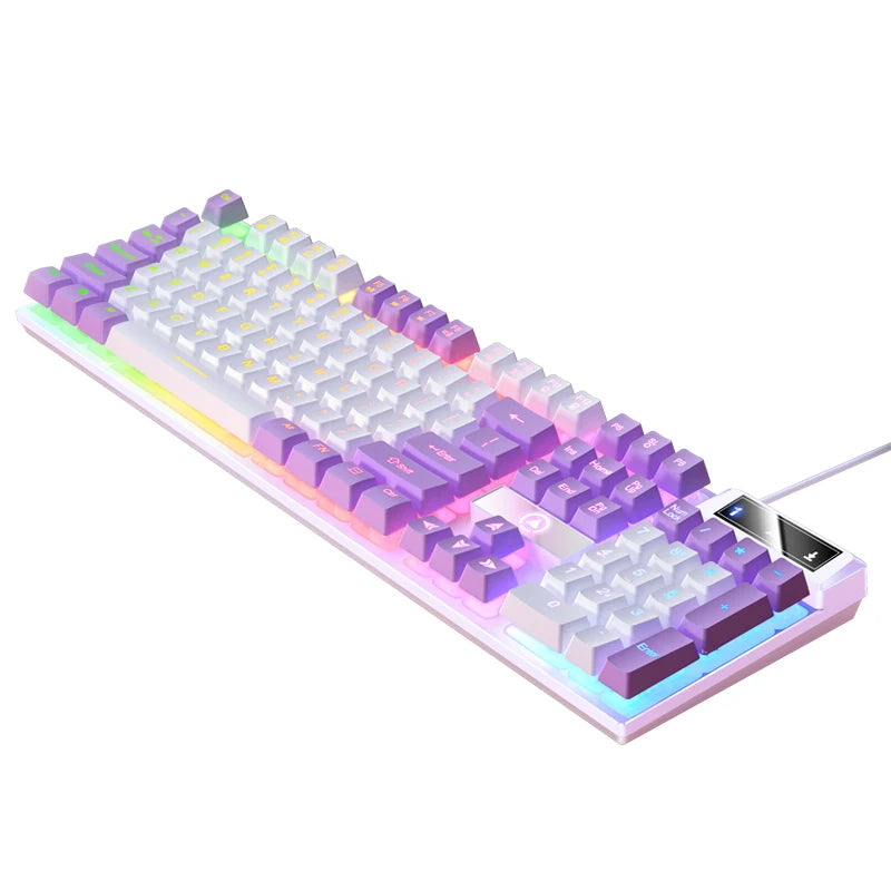 Kabelgebundene USB-Gaming-Tastatur mit Hintergrundbeleuchtung, 104-Tasten-Gamer-Tastatur für Computer/Laptop/PC, ergonomisches Design, Office-Gaming-Zubehör