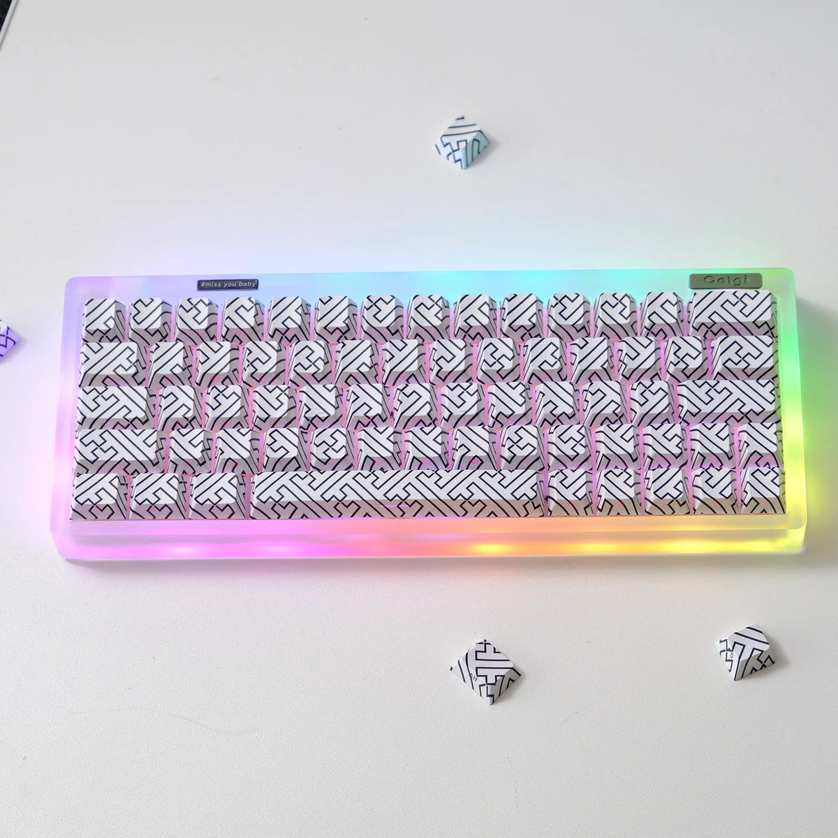 KYOMOT 135 Keys PBT Side Print Keycap Double Shot Cherry Profile Shine Through Keycaps for MX Switch Games Mechanical Keyboard