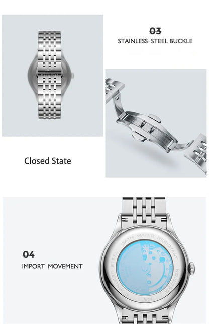 Carnival High-end Series I&W Brand Automatické mechanické hodinky Pánske vodotesné hodinky Oceľ 316L Safír Pánske hodinky na biznis