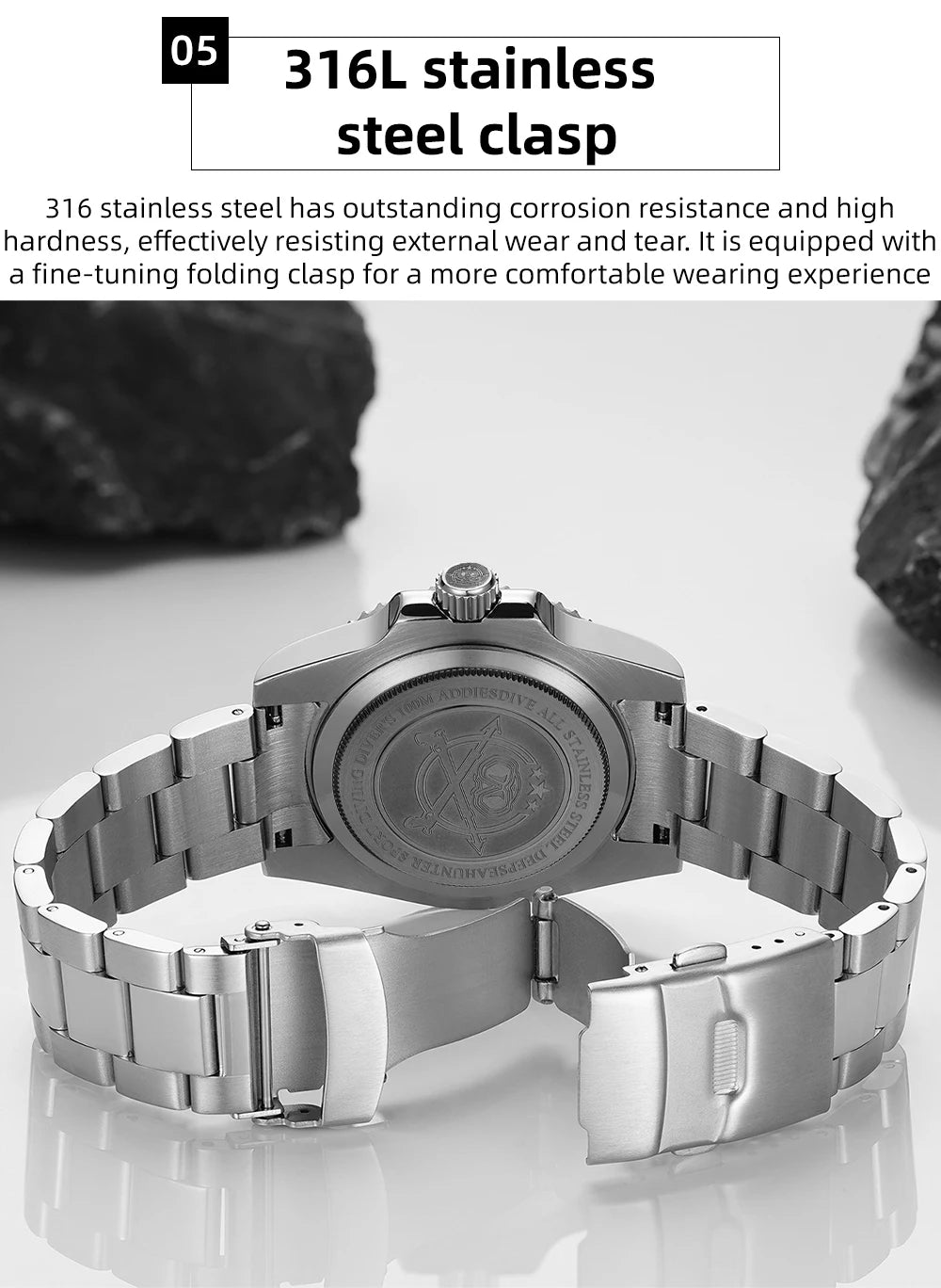 Relógio automático de luxo para homem ADDIESDIVE 8215, relógio mecânico luminoso BGW9 com vidro de safira, relógio de mergulho analógico para homem AD2503