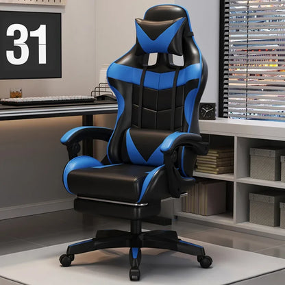 Chaise de jeu ergonomique, chaise de bureau réglable, chaise d'ordinateur pivotante, roulettes silencieuses, support lombaire, siège confortable, pour la maison
