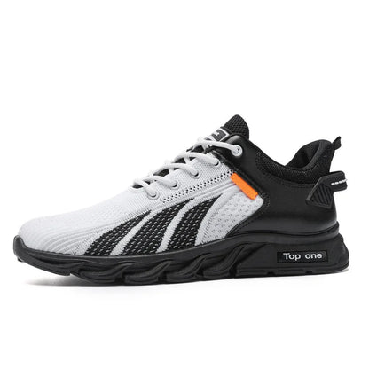Moda Herrsneakers Mesh-skor Casualskor Snörskor för män Lätta vulkaniserade skor Promenadsneakers Zapatillas Hombre