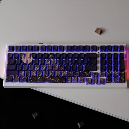 KYOMOT 135 Keys PBT Side Print Keycap Double Shot Cherry Profile Shine Through Keycaps for MX Switch Games Mechanical Keyboard