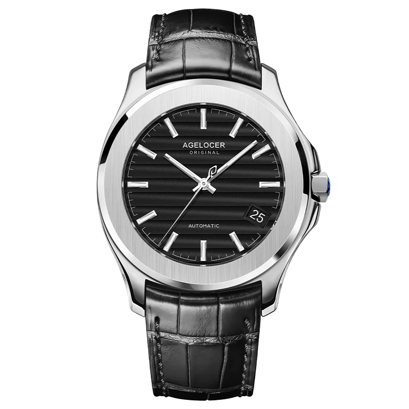 Reloj AGELOCER Original Baikal para hombre, con calendario grande, de estilo formal y de negocios, mecánico automático. Regalo de cumpleaños para hombre.