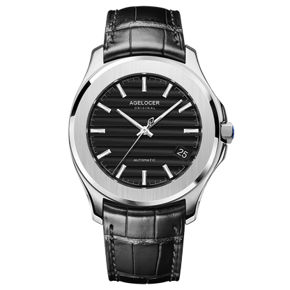 Reloj AGELOCER Original Baikal para hombre, con calendario grande, de estilo formal y de negocios, mecánico automático. Regalo de cumpleaños para hombre.