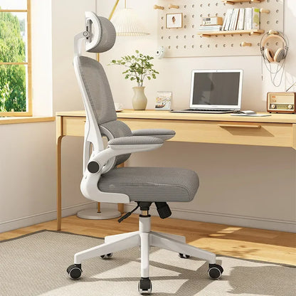 Chaise ergonomique pour ordinateur, protection lombaire, dossier respirant, chaise relevable, pour la maison et le bureau, idéale pour les postures assises prolongées.
