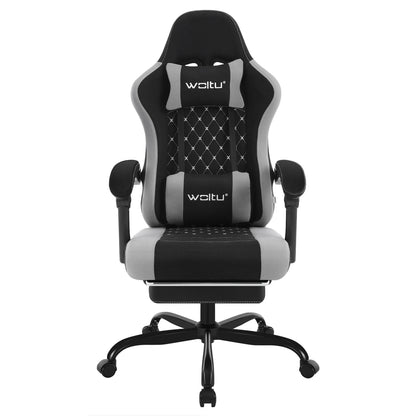 Silla de ordenador giratoria WOLTU con función de masaje, silla de oficina ergonómica con almohada y reposapiés, silla gaming ajustable en altura