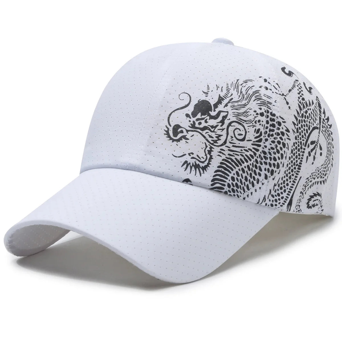 Dragon print baseball cap, summer outdoor sun protection sports quick drying cap, casual men's and women's duckbill cap