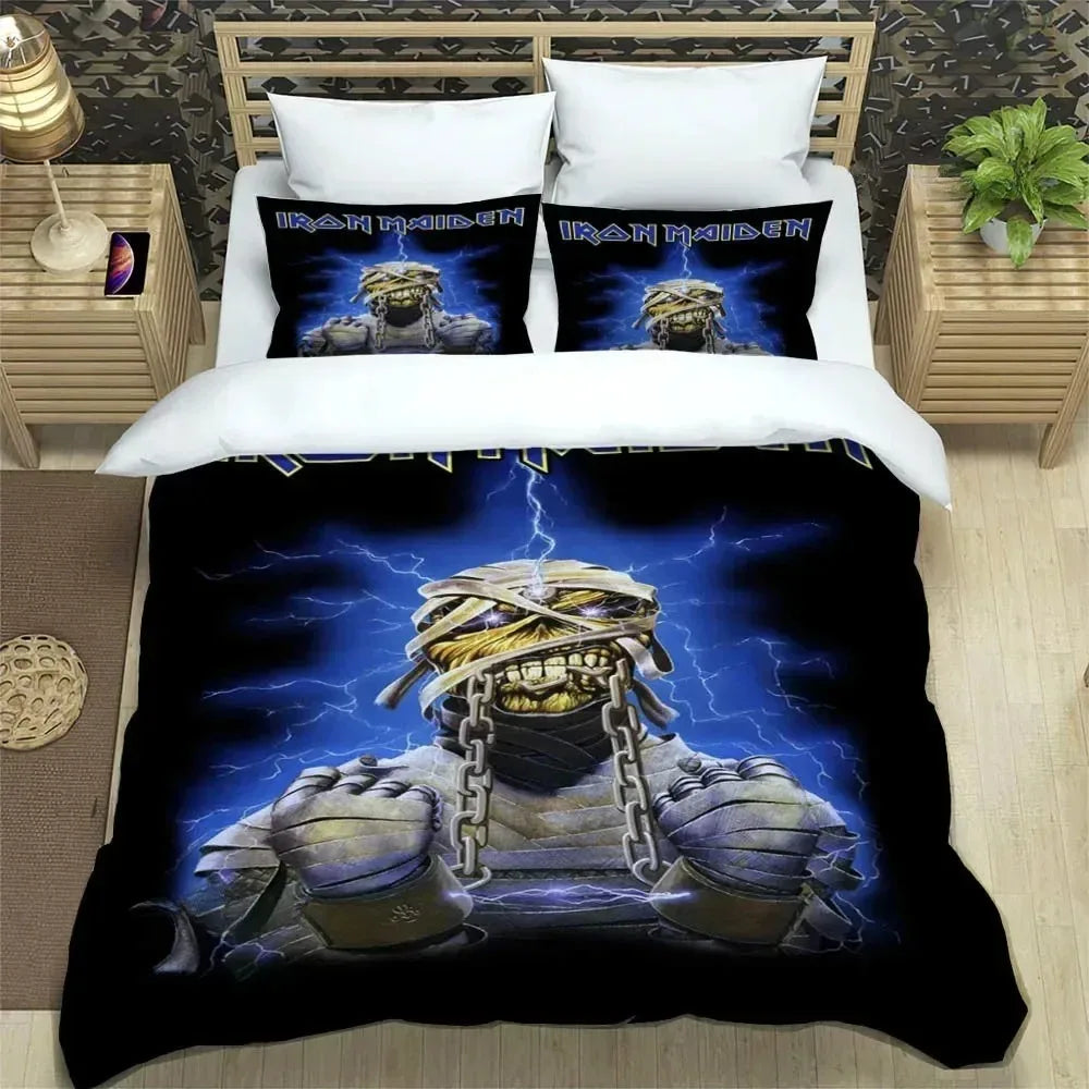3D Rockband I-Iron-M-Maiden Bettwäsche-Sets – exquisites Bettwäscheset, Bettbezug, Bettwäscheset, luxuriöses Geburtstagsgeschenk